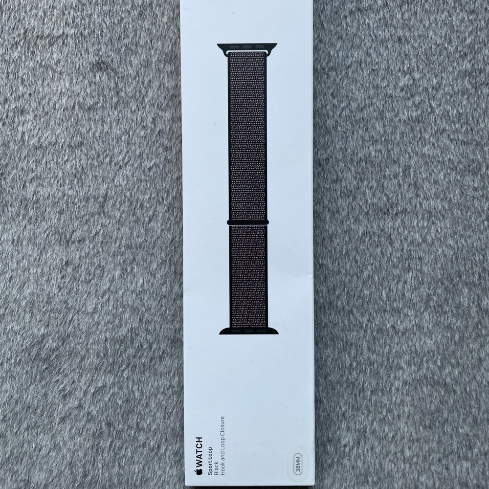 Genuine Apple Brand Watch Band NEW Black Sport Loop 38mm
